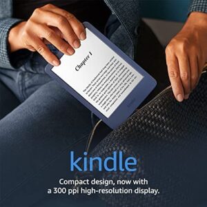 All-new Kindle (2022 release) | The lightest and most compact Kindle, now with a 6", 300 ppi high-resolution display and double the storage, with ads, Denim