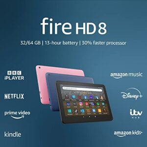 All-new Fire HD 8 tablet | 8-inch HD display, 32 GB, 30% faster processor, designed for portable entertainment, 2022 release, with ads, Rose