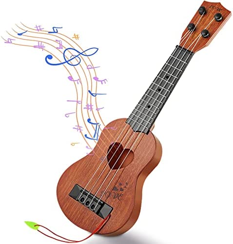 TODARRUN Kids Toy Musical Ukulele Guitar Classical Instrument with 4 Adjustable Strings Mini Guitar for Skill Improving Kids Play Early Educational Pre School Children