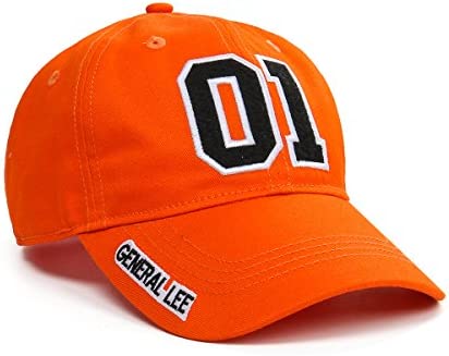 Applique Embroidered 01 General Lee Good Ol' Boy Adjustable Unisex-Adult Baseball Cap Hat (Orange)(Size: One Size)