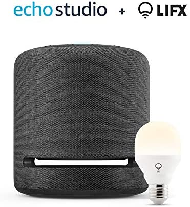 Echo Studio + LIFX White Wi-Fi Smart Bulb LED (E27) (no hub required), Works with Alexa