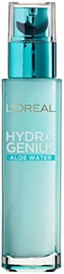 L'Oreal Paris Hydra Genius Hyaluronic Acid + Aloe Liquid Hydrating Moisturiser, Rehydrating and Reinvigorating Face Serum for Normal to Combination Skin [70ml]
