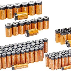 Amazon Basics 108-Count Alkaline Battery Super Value Pack - 48 AA + 36 AAA + 8 C + 8 D + 8 9 Volt