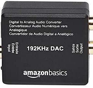 Amazon Basics 192KHz Digital Optical Coax to Analog RCA Audio Converter, ABS