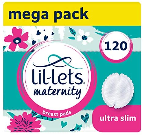 Lil-Lets Maternity Breast Pads, 120 x Disposable Nursing Pads, Individually Wrapped, Ultra Slim & Absorbent Nipple Pads, Super Soft & Secure, 4 Packs of 30 Pads