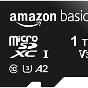 Amazon Basics - MicroSDXC, 1 TB, with SD Adapter, A2, U3, read speed up to 100 MB/s