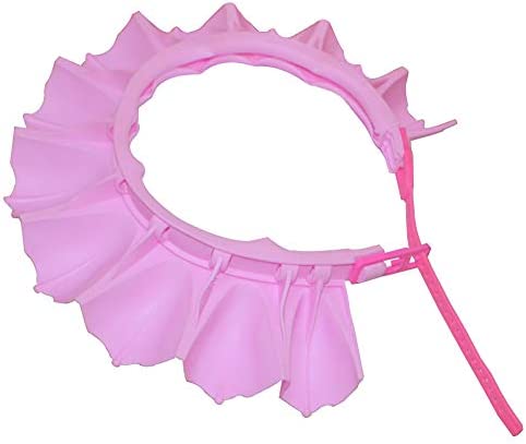 HOOYEE Safe Shampoo Shower Bathing Protection Bath Cap Soft Adjustable Visor Hat for Toddler, Baby, Kids, Children (Pink 1)