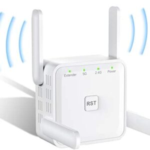 WiFi Extender Booster 1200Mbps WiFi Extender Dual Band Wifi Booster 5GHz & 2.4GHz,WiFi Booster Range Extender for Home Up to 150m², Compatible with All Routers,C-WF08585