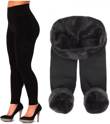 ASD Accessories Womens Ladies New Thermal Winter Black Thick Fur Fleece Lined Legging UK 10-18