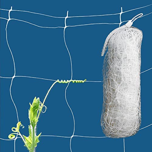 HH-LIFE White Garden Trellis Netting 5x100ft Sweet Peas Netting Plant Support Netting for Bean Fruits Climbing Plant