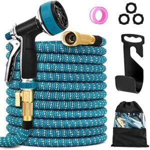 Zology Expandable Garden Hose Pipe,Kink Free Leakproof and Durable Water Hose with Solid Brass Fittings Storage Bracket and 10-Function Sprayer