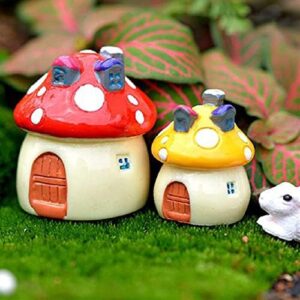 通用 My Fairy Garden Kits for Fairy Garden Accessories Outdoor Garden Wood Mushroom Decor Fairy Micro Landscape Mini Ornaments Cute Model for Plant Pots Bonsai Decor Fairy Wild Garden Supplies