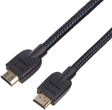 Amazon Basics Nylon-Braided 4K, 18Gbps HDMI to HDMI Cable, 0.9 m - Pack of 5