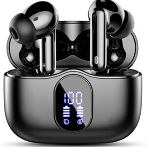 Wireless Earbuds, Bluetooth 5.3 Headphones In Ear with 4 ENC Noise Cancelling Mic, Btootos New Bluetooth Earbuds Mini Deep Bass Stereo Sound, 36H Playtime LED Display Wireless Earphones IP7 Waterproof