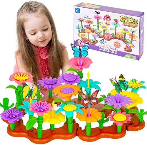 OSDUE Flower Garden Building Toy Set, Flower Building Blocks Set for Indoor & Outdoor, Education Stem Toys Gifts, Girls Boys DIY Bouquet Sets (A - 90PCS)