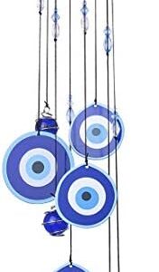 YU FENG Blue Evil Eye Wind Chimes Outdoor Hanging Garden Tree Ornament Memorial Sympathy Wind chime Gifts