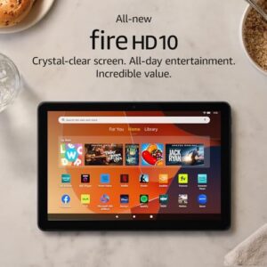 All-new Amazon Fire HD 10 tablet, built for relaxation, 10.1" vibrant Full HD screen, octa-core processor, 3 GB RAM, up to 13-h battery life, latest model (2023 release), 64 GB, Black, with adverts