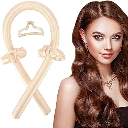 Heatless Curlers Headband,Heatless Curls,No Heat Wave Hair Curlers Styling Tools for Long Medium Hair,Hair Curlers Make Hair Soft and Shiny(Yellow)