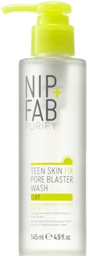 Nip + Fab Teen Skin Fix Pore Blaster Day Face Wash with Wasabi Extract and Vitamin E Cleansing Micellar Gel Facial Cleanser for Oil Control, Refining Minimizing Pores, 145ml