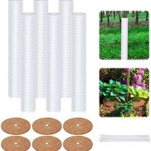 12 Pcs Corrugated Tree Guards Coconut Fibers Mulch Ring Tree Protector Mat Plastic Tree Trunk Protector Guard 15.7 Inch Tree Trunk Wrap 11.8 Inch Tree Ring Mats Plant Cover for Indoor Outdoor Plants