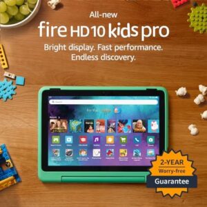 All-new Amazon Fire HD 10 Kids Pro tablet | ages 6–12, 10.1" brilliant screen, long battery life, parental controls, slim case, 2023 release, 32 GB, Mint