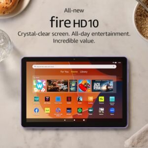All-new Amazon Fire HD 10 tablet, built for relaxation, 10.1" vibrant Full HD screen, octa-core processor, 3 GB RAM, up to 13-h battery life, latest model (2023 release), 32 GB, Lilac, with adverts