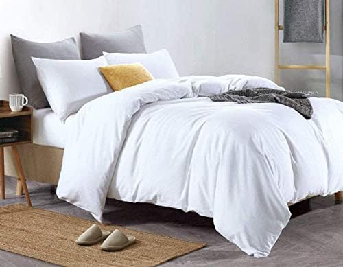 Euphoric Gifts WHITE 100% Pure Cotton (Egyptian Cotton) DOUBLE Duvet Cover Bed Set - includes duvet cover, fitted sheet & pillowcases