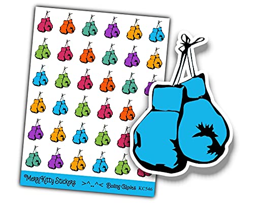 Multi-coloured Boxing Glove Stickers – Boxing Gloves Stickers – Sport Planner Stickers – Fitness Planner Stationery – Sport Sticker Sheet – Boxing Stickers – Sport Journal Sticker KC546