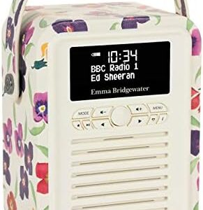 VQ Retro Mini DAB Radio with Bluetooth, Radio Alarm Clock with FM supportability. Mains and Battery Powered Portable DAB/DAB+ Digital Radio