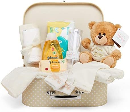Baby Box Shop Baby Gift Basket Unisex – Baby Shower Gifts Gender Neutral Baby Gift Set, Baby Gifts Neutral - Baby Gifts Unisex, Gender Reveal Gifts, Baby Gift Box, New Parents Gift Set - Cream