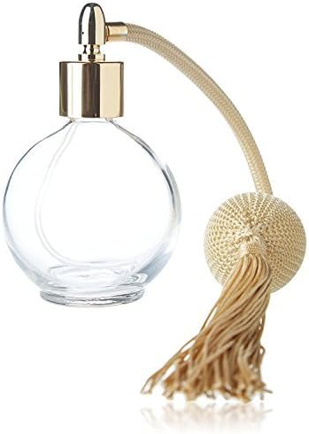 Classic Round Bottle 78ml Tassel Perfume Atomizer, Filling Funnel & Box (Gold)