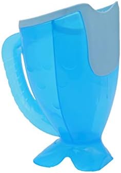 S.C. Products Fish Shampoo Kids Rinse Cup | Tear-Free Baby Rinser Cup and Bath Pail for Kids - Durable, BPA-Free, Safe, and Ergonomic Design for Hassle-Free Bathing | Blue