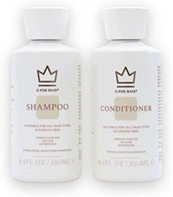 Sulphate Free Hair Extension Shampoo and Conditioner System G Fox Hair®, Multi-Award Winning Shampoo and Conditioner, 99% Natural Ingredients, Made by Extension Experts