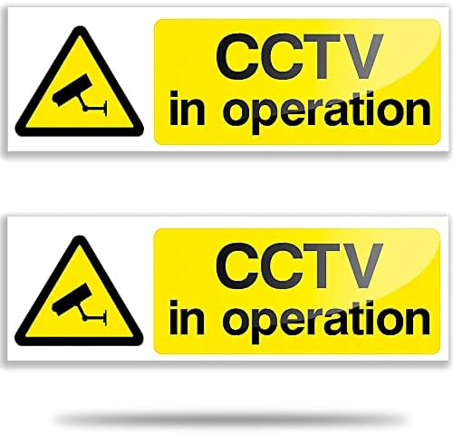 Wireless CCTV In Operation Window Sticker For CCTV Camera or Security Camera Totally Waterproof (2 Pack)