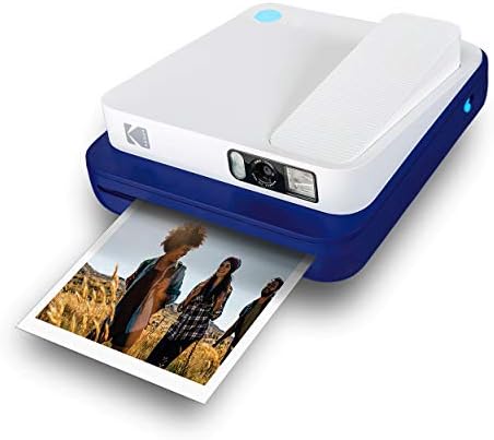 KODAK Smile Classic Digital Instant Camera with Bluetooth (Blue) 16MP Pictures, 35 Prints per Charge – Includes Starter Pack 3.5 x 4.25" ZINK Photo Paper, Sticker Frames Edition