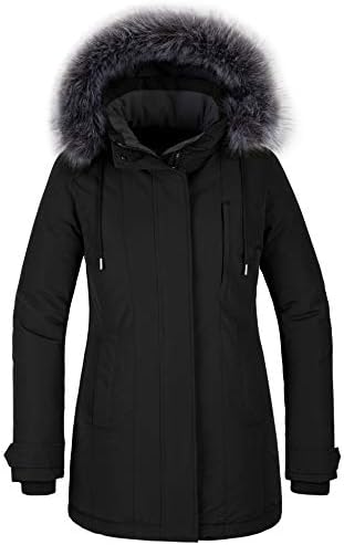 CHIN·MOON Women's Warm Puffer Jacket Waterproof Quilted Winter Coat