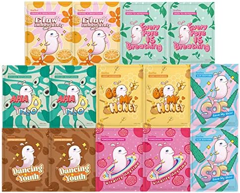 Sheet Masks, ZealSea Facial Mask(Pack of 14), Face Masks Skin Care for Girls and Kids, Kids Face Masks SPA Birthday Gift, Moisturizing/Brightening/Hydrating/Soothing, for All Skin Types