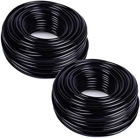 imatenn Drip Irrigation Tubing Pipes, 60 Meters Drip Line Irrigation Watering System Distribution Tubing 1/4 inch (7mm) OD, 3/16" (4mm) ID, Water Hose Tubes for Misting Garden beds Plants