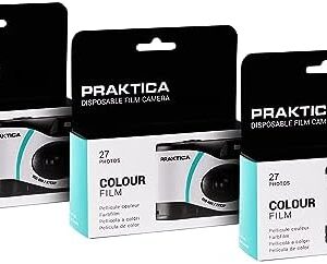 Praktica Luxmedia 35mm Disposable Film Camera with Flash – 27 photos, for weddings, gatherings, travel and more, Pack of 3