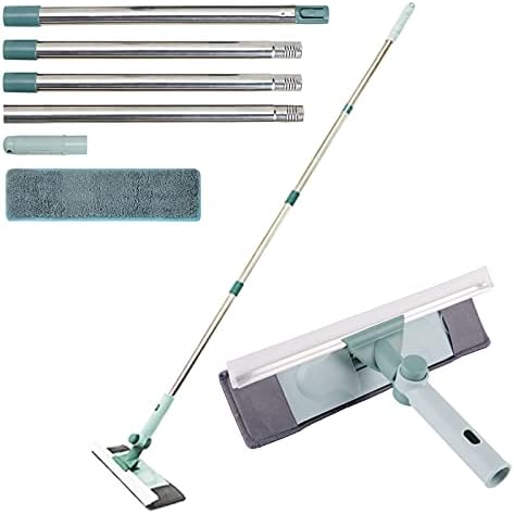 Zindoo Window Cleaner Squeegee 2 in 1 Telescopic Extendable Window Cleaner Tool Kit Window Cleaning Glass Squeegee Long Pole for Outside or Inside High Windows/Glass Surface(165cm/65inches)